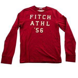 Abercrombie & Fitch Mens T-Shirt Small Long Sleeve Muscle Top Classic Red Casual